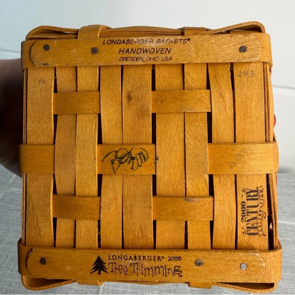 Longaberger Small Square Basket w Lid Cottagecore Tree‎ Trimming 2000